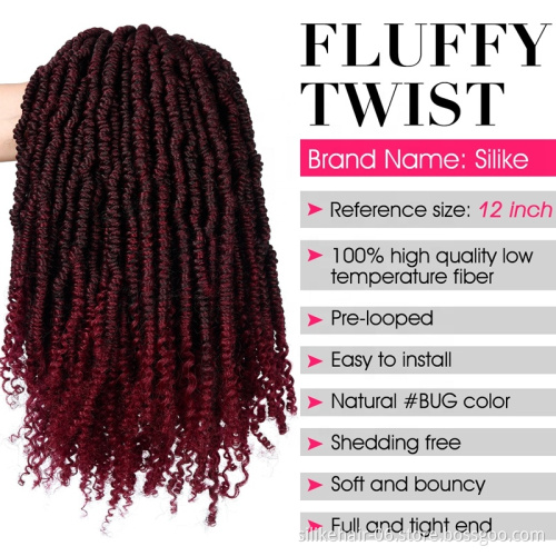 SILIKE 2020 New Design Passion Twist Crochet Hair Braid Ombre ColorSPRING Twist Braids Water Wave Synthetic Spring  Crotchet